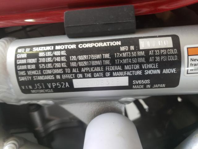 2001 SUZUKI SV650 S JS1VP52A512103533