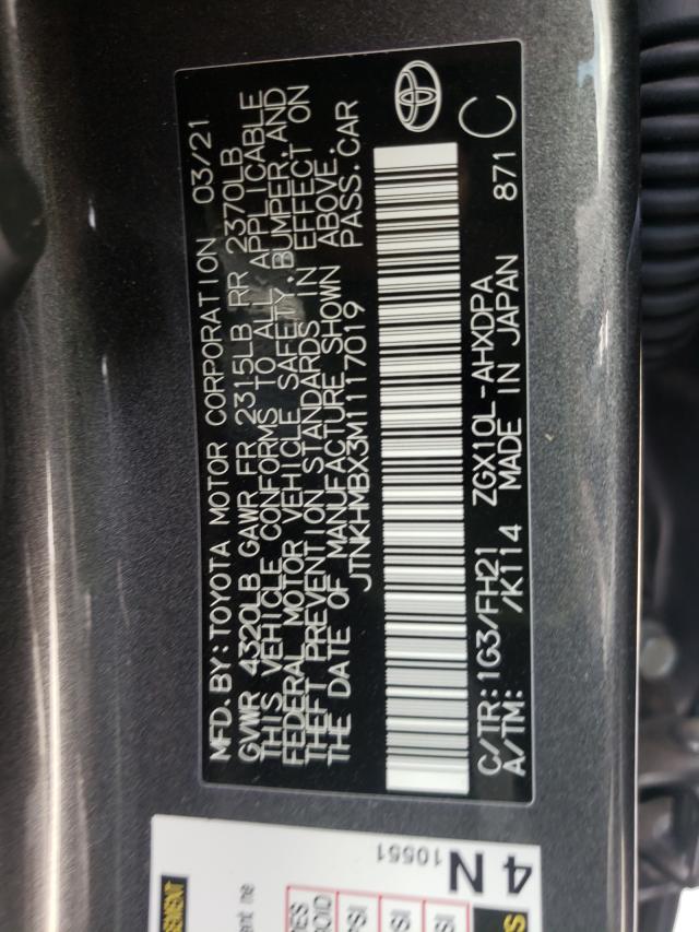 2021 TOYOTA 1/2 TON PI JTNKHMBX3M1117019