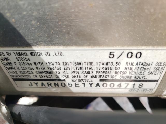 2000 YAMAHA YZFR1 JYARN05E1YA004718