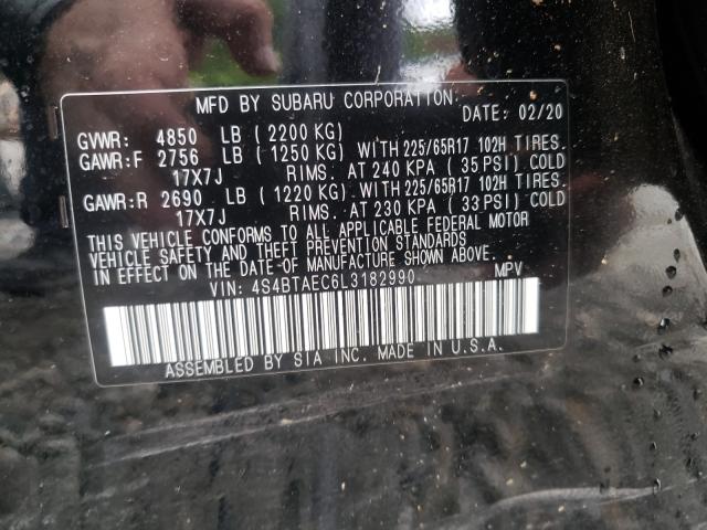 2020 SUBARU OUTBACK PR 4S4BTAEC6L3182990