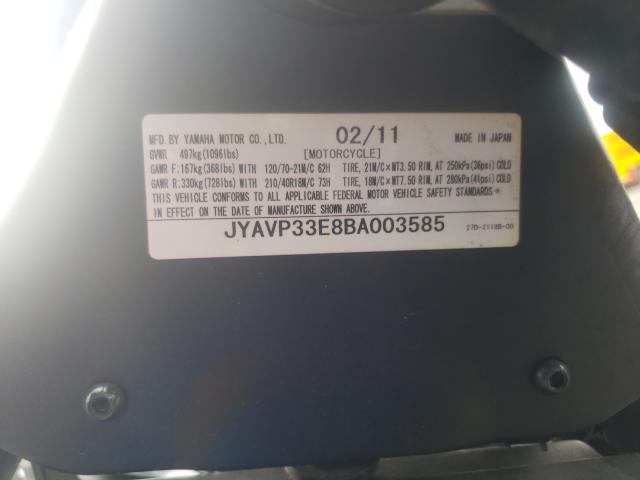 2011 YAMAHA XVS1300 CU JYAVP33E8BA003585