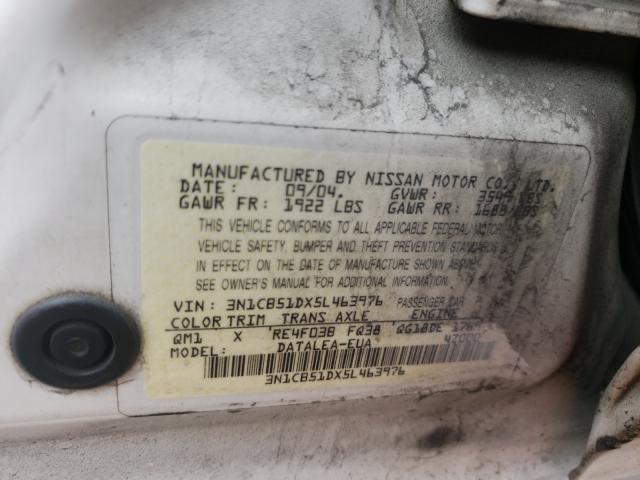 2005 NISSAN SENTRA 1.8 3N1CB51DX5L463976
