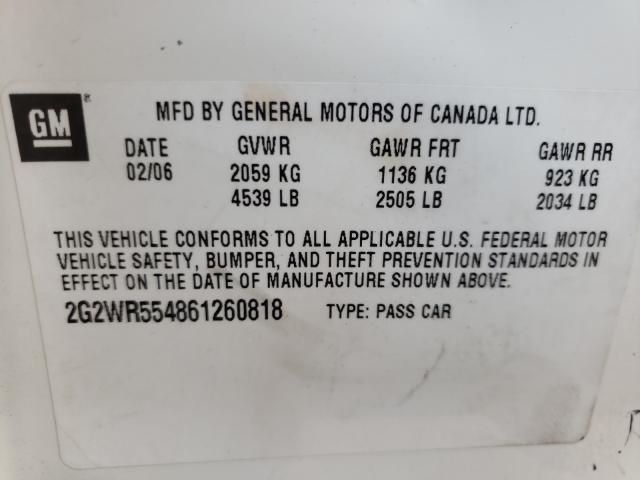 2016 PONTIAC GRAND PRIX 2G2WR554861260818
