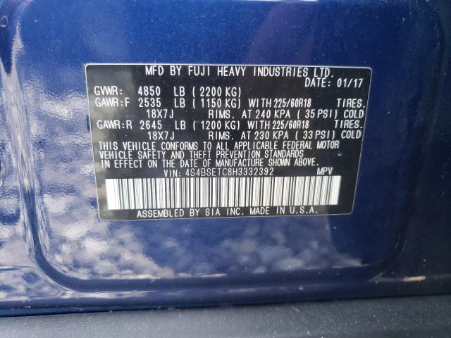 2017 SUBARU OUTBACK TO 4S4BSETC8H3332392