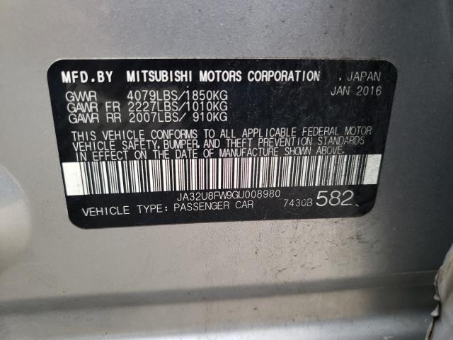 2016 MITSUBISHI LANCER GT JA32U8FW9GU008980