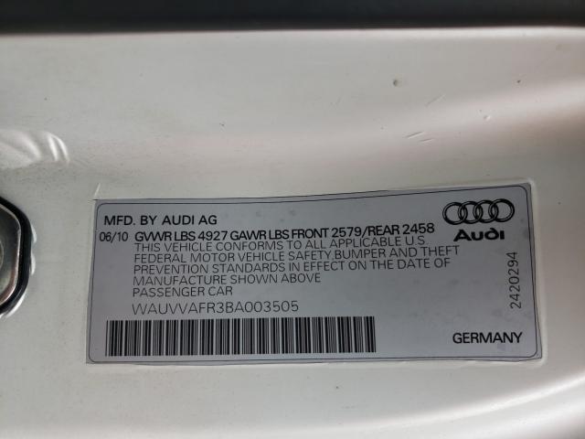 2011 AUDI S5 PRESTIG WAUVVAFR3BA003505