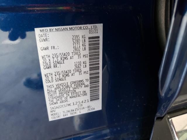 2021 NISSAN MURANO SL 5N1AZ2CS7MC125421