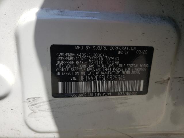 2020 SUBARU WRX STI JF1VA2E65L9826649