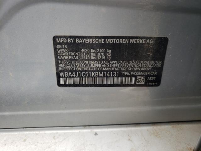 2019 BMW 430I GRAN WBA4J1C51KBM14131