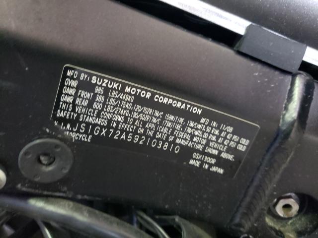 2009 SUZUKI GSX1300 R JS1GX72A592103810