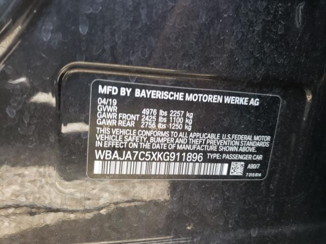 2019 BMW 530 XI WBAJA7C5XKG911896