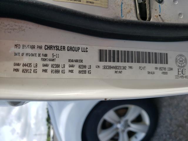 2011 DODGE CALIBER UP 1B3CB9HAXBD231302
