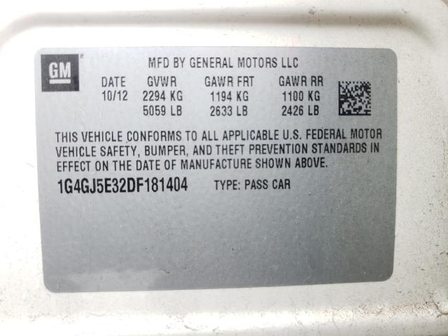 2013 BUICK LACROSSE T 1G4GJ5E32DF181404