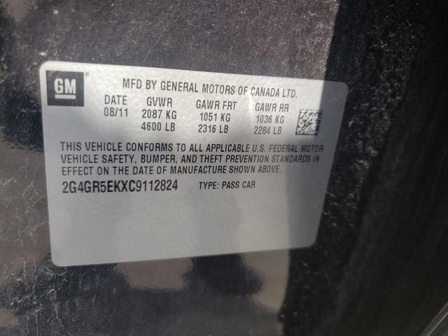 2012 BUICK REGAL 2G4GR5EKXC9112824