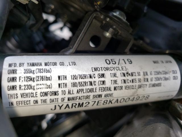2019 YAMAHA MT07 JYARM27E8KA004928