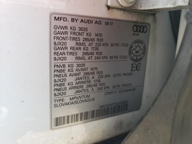 VIN WA1VAAF71JD010831 2018 Audi Q7, Prestige no.10