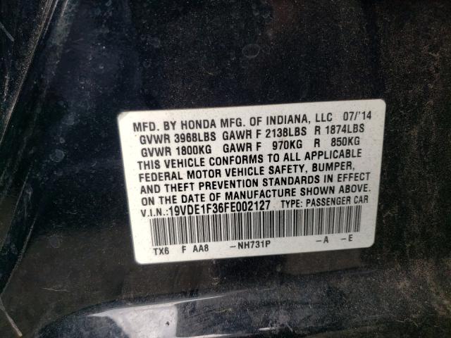 2015 ACURA ILX 20 19VDE1F36FE002127