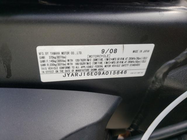 2009 YAMAHA YZFR6 JYARJ16E09A015646