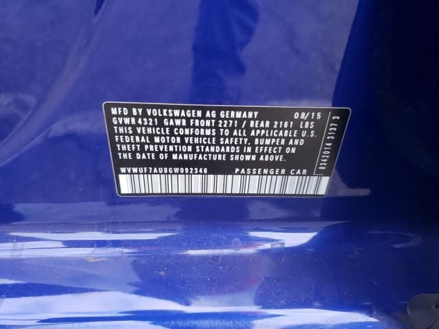 2016 VOLKSWAGEN GOLF R WVWUF7AU8GW092346