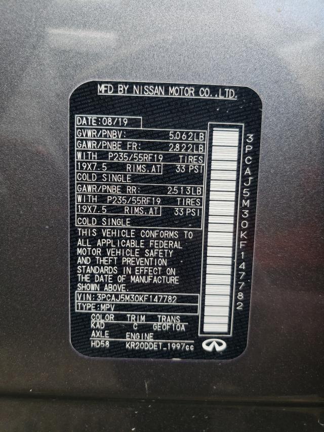 2019 INFINITI QX50 ESSEN 3PCAJ5M30KF147782