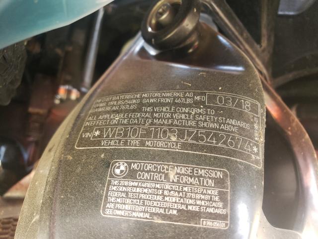 2018 BMW K1600 GT WB10F1103JZ542674