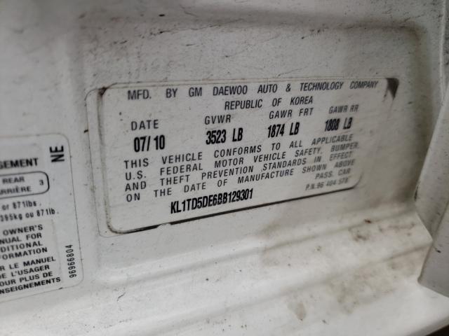 2011 CHEVROLET AVEO LS/LT KL1TD5DE6BB129301