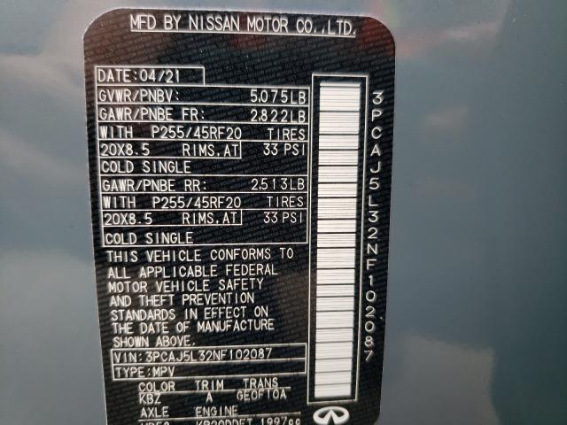 2022 INFINITI QX55 SENSO 3PCAJ5L32NF102087