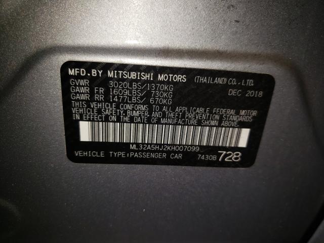 2019 MITSUBISHI MIRAGE LE ML32A5HJ2KH007099