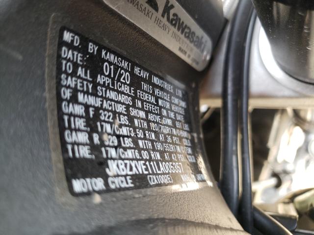 2020 KAWASAKI ZX1002 JKBZXVE11LA005357