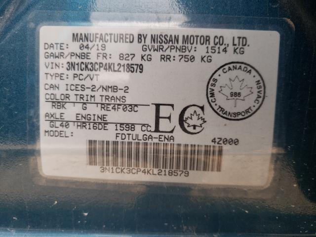 2019 NISSAN MICRA 3N1CK3CP4KL218579