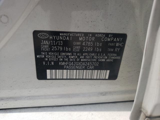 2013 HYUNDAI AZERA KMHFG4JGXDA245702