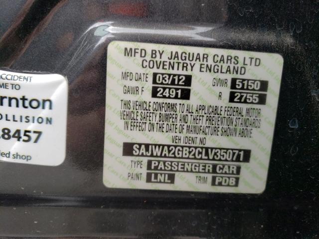 2012 JAGUAR XJL SAJWA2GB2CLV35071