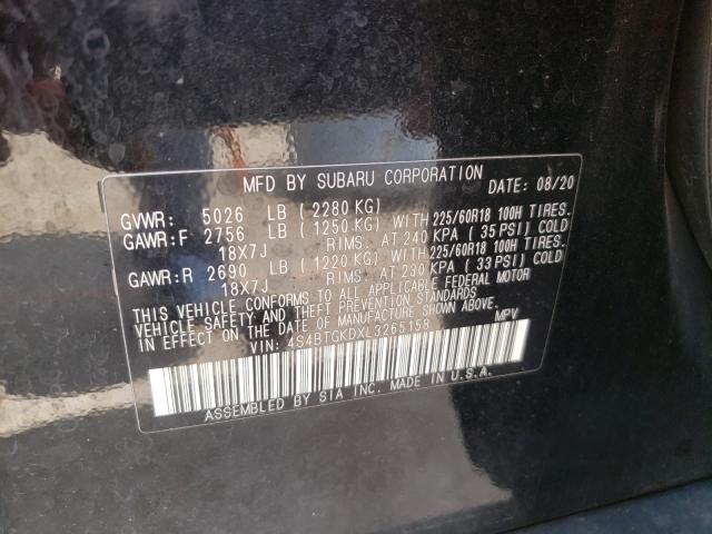 2020 SUBARU OUTBACK ON 4S4BTGKDXL3265158