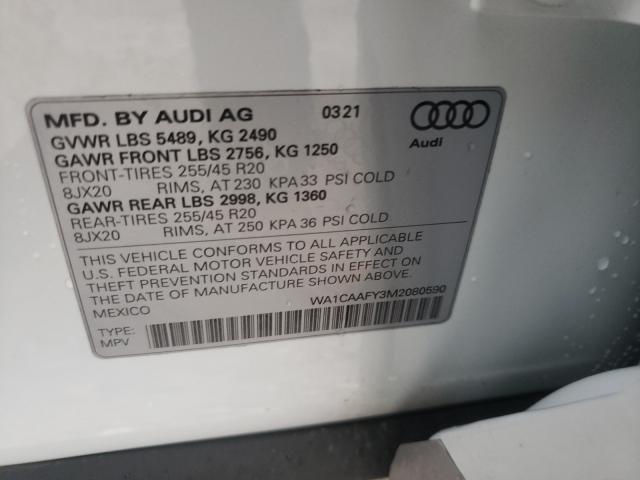 2021 AUDI Q5 PRESTIG WA1CAAFY3M2080590