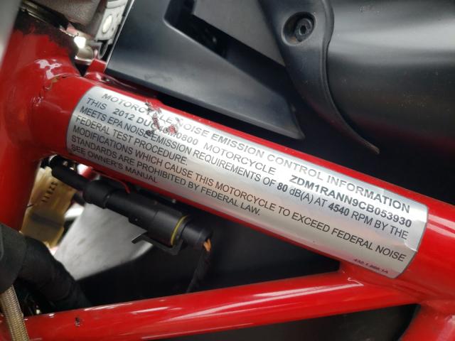 2012 DUCATI MONSTER 79 ZDM1RANN9CB053930