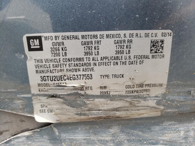 2014 GMC SIERRA 3GTU2UEC4EG377553