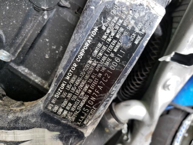 2012 SUZUKI GSX-R600 JS1GN7FA7C2100611