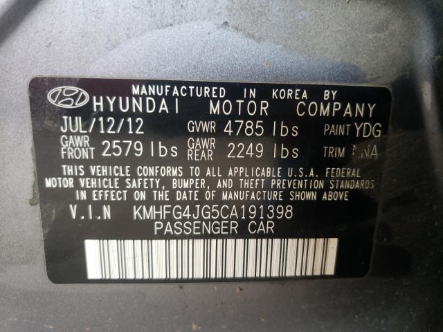 2012 HYUNDAI AZERA GLS KMHFG4JG5CA191398