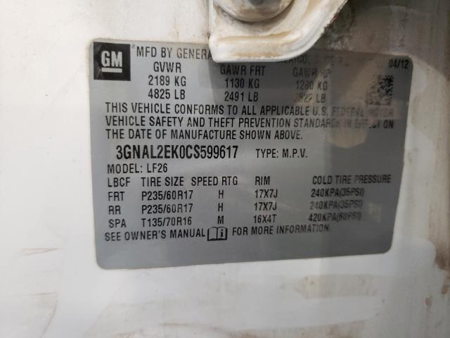 2012 CHEVROLET CAPTIVA SP 3GNAL2EK0CS599617