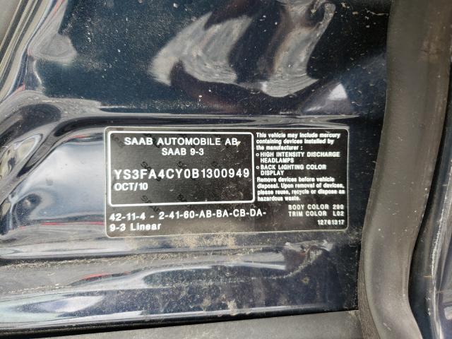 2011 SAAB 9-3 2.0T YS3FA4CY0B1300949