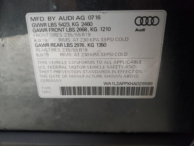 VIN WA1L2AFPXHA029586 2017 Audi Q5, Premium Plus no.10