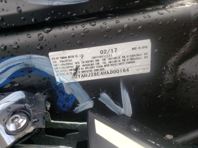 2017 YAMAHA YZFR6 JYARJ28E4HA000164