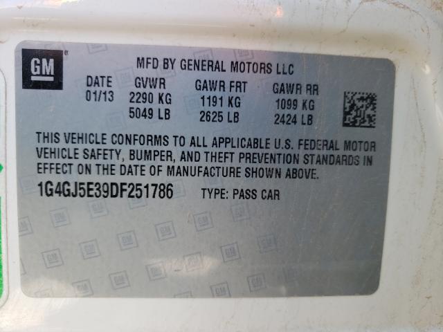 2013 BUICK LACROSSE T 1G4GJ5E39DF251786