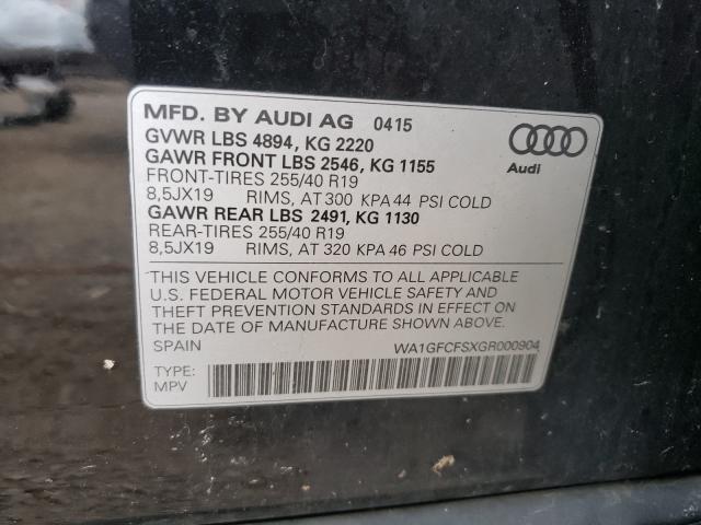 2016 AUDI Q3 PRESTIG WA1GFCFSXGR000904