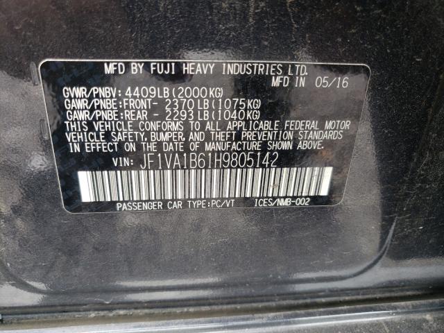 2017 SUBARU WRX JF1VA1B61H9805142