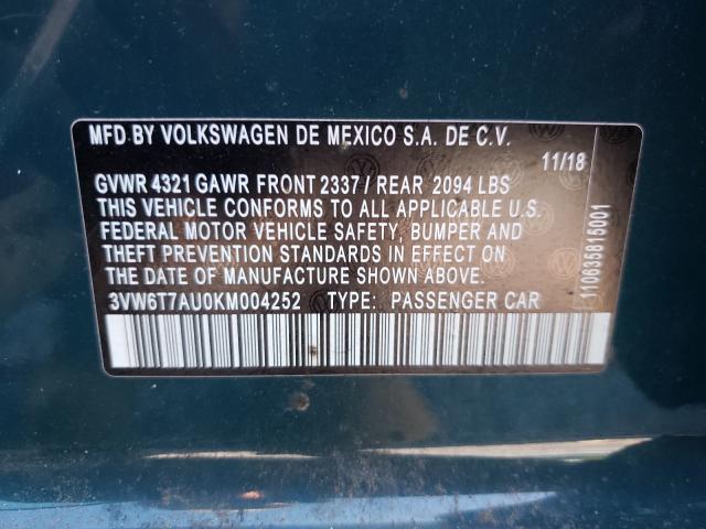 2019 VOLKSWAGEN GTI S 3VW6T7AU0KM004252