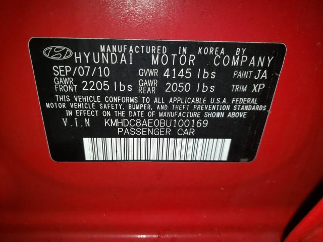 2011 HYUNDAI ELANTRA TO KMHDC8AE0BU100169