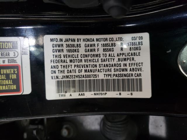 2010 HONDA INSIGHT LX JHMZE2H52AS007251