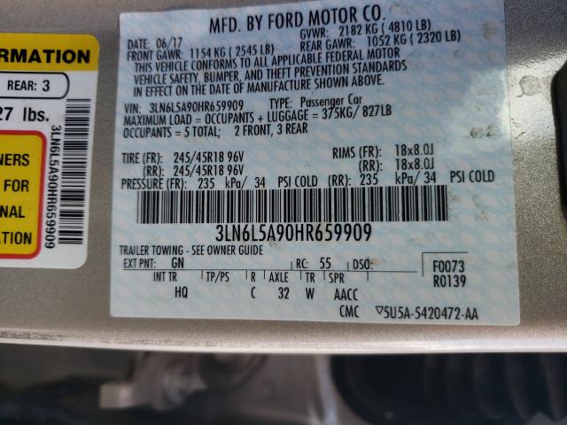 2017 LINCOLN MKZ PREMIE 3LN6L5A90HR659909