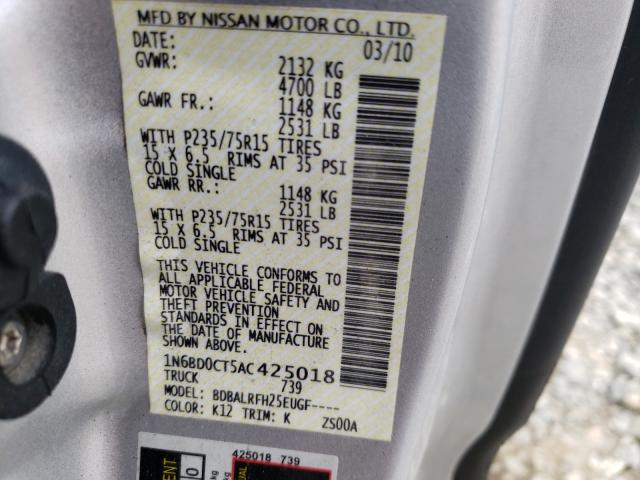 2010 NISSAN FRONTIER K 1N6BD0CT5AC425018